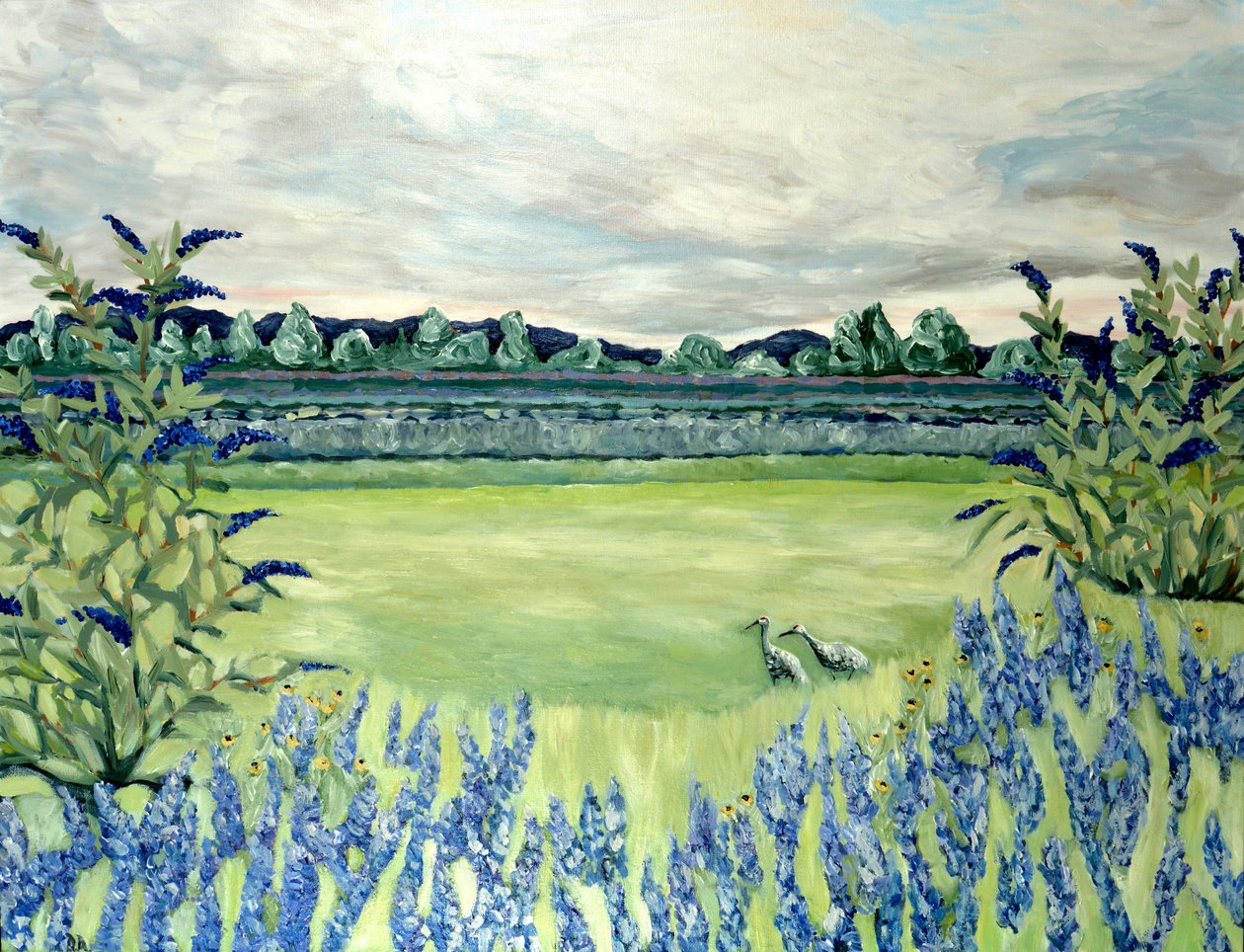 Lavender Fields, 2015 (akryl na płótnie) autorstwa Deborah Eve Alastra