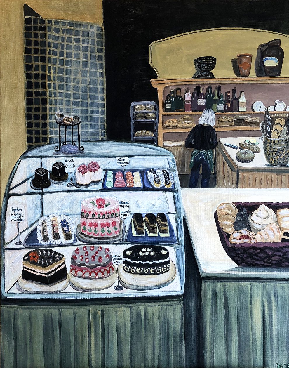 Patisserie, 2018 (akryl na płótnie) autorstwa Deborah Eve Alastra