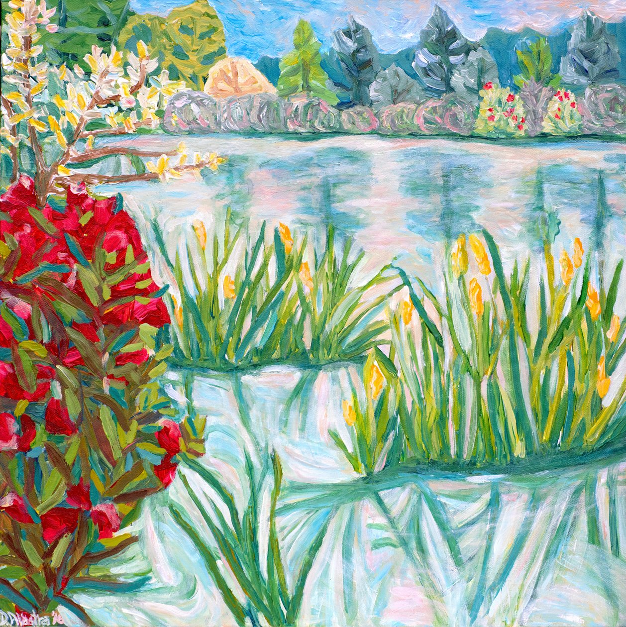 Red Rhodie, 2015 (akryl na płótnie) autorstwa Deborah Eve Alastra