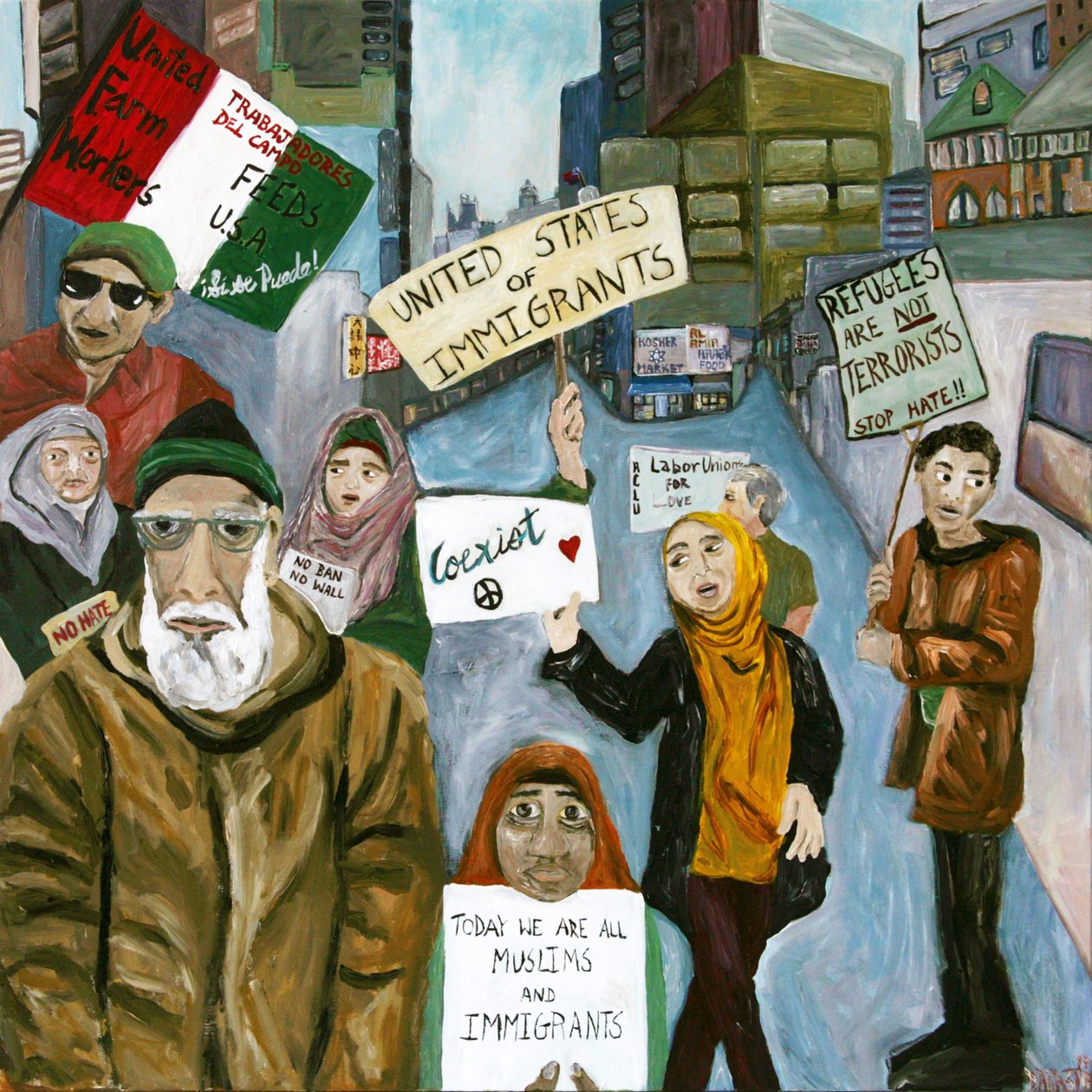 Resist 2, 2017 (akryl na płótnie) autorstwa Deborah Eve Alastra