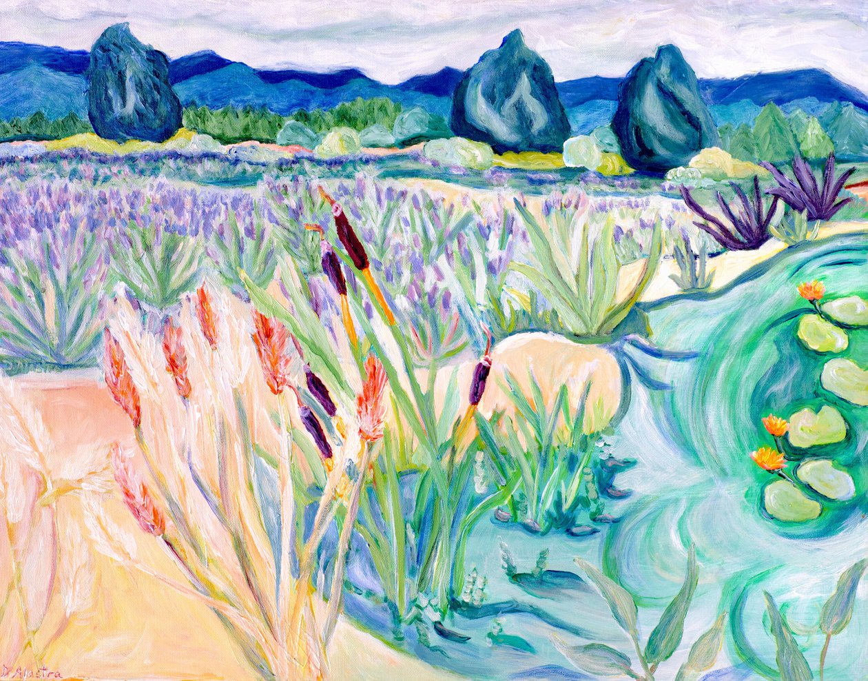 Sauvie Landscape, 2015 (akryl na płótnie) autorstwa Deborah Eve Alastra