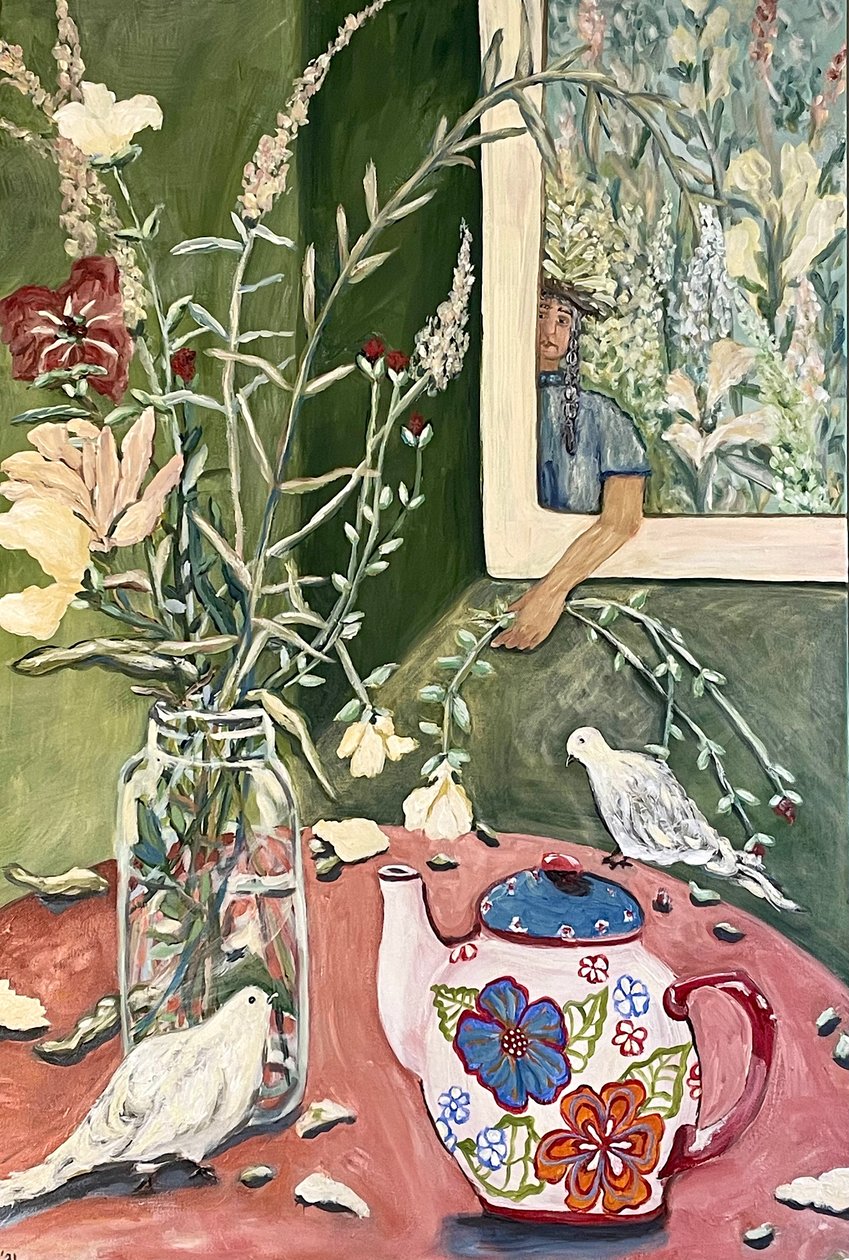 Wildflower Tea, 2024 (akryl na płótnie) autorstwa Deborah Eve Alastra