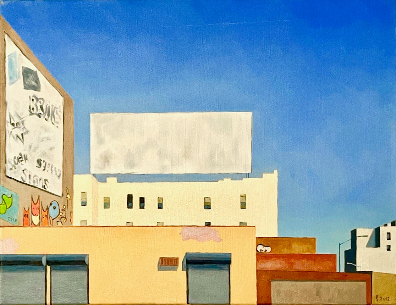 Billboard On Myrtle, 2012 (olej na płótnie) autorstwa Deborah Stevenson