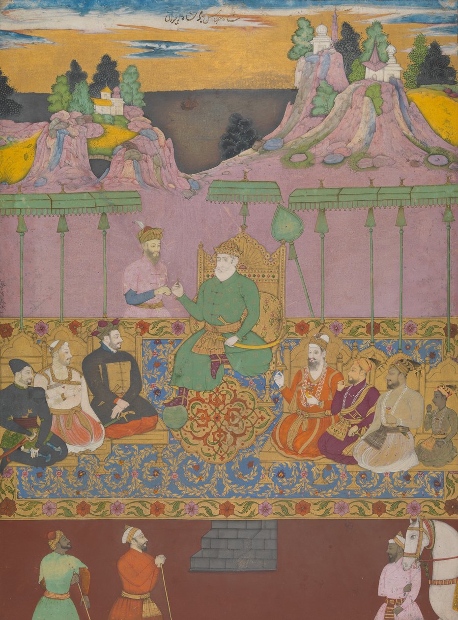 Dom Bijapur, ok. 1680 (atrament, nieprzezroczysta akwarela, złoto i srebro na papierze) autorstwa Deccani School