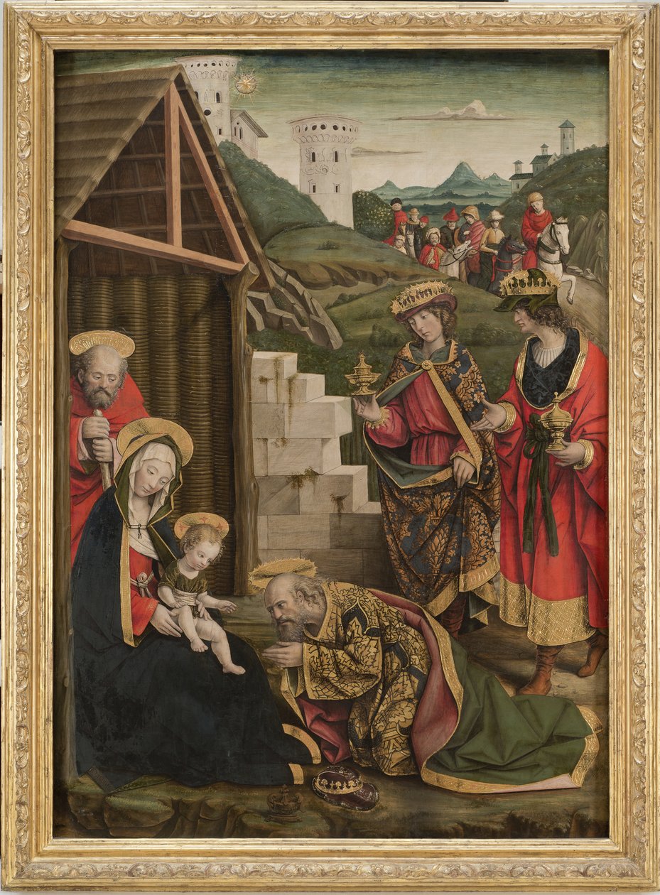 Adoracja Trzech Króli, c. 1496-1500 autorstwa Defendente Ferrari