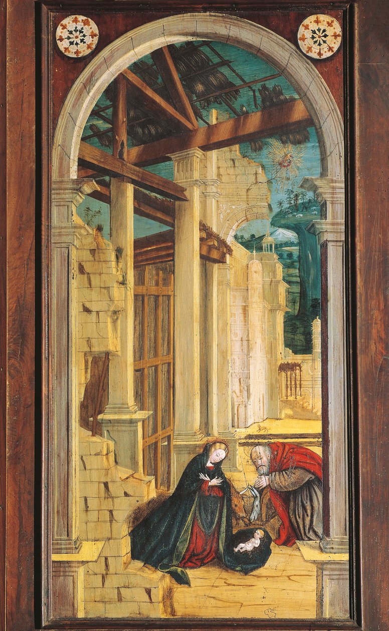 Perspektywa namalowana przez Defendente Ferrari (1480 lub 1485-1540), na tylnej części XVI-wiecznego chóru, kościół św. Hieronima, Biella. Włochy autorstwa Defendente Ferrari