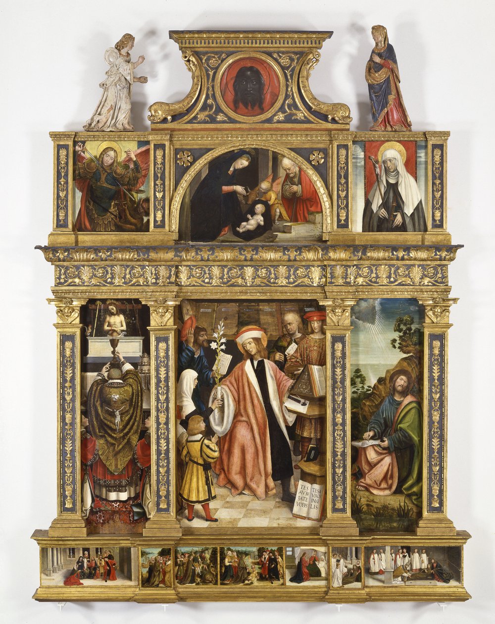 Poliptyk Sant Ivo, ok. 1520 (tempera na płycie, antyczna rama) autorstwa Defendente Ferrari