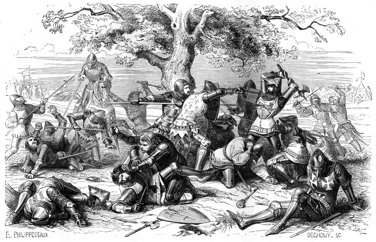 Bitwa trzydziestu francuskich rycerzy z Anglikami, Bretania, Francja, 1351 1882-1884 autorstwa Deghouy