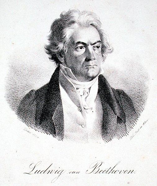 Ludwig van Beethoven (1770-1827) 1824 (lito) autorstwa Deker Deker