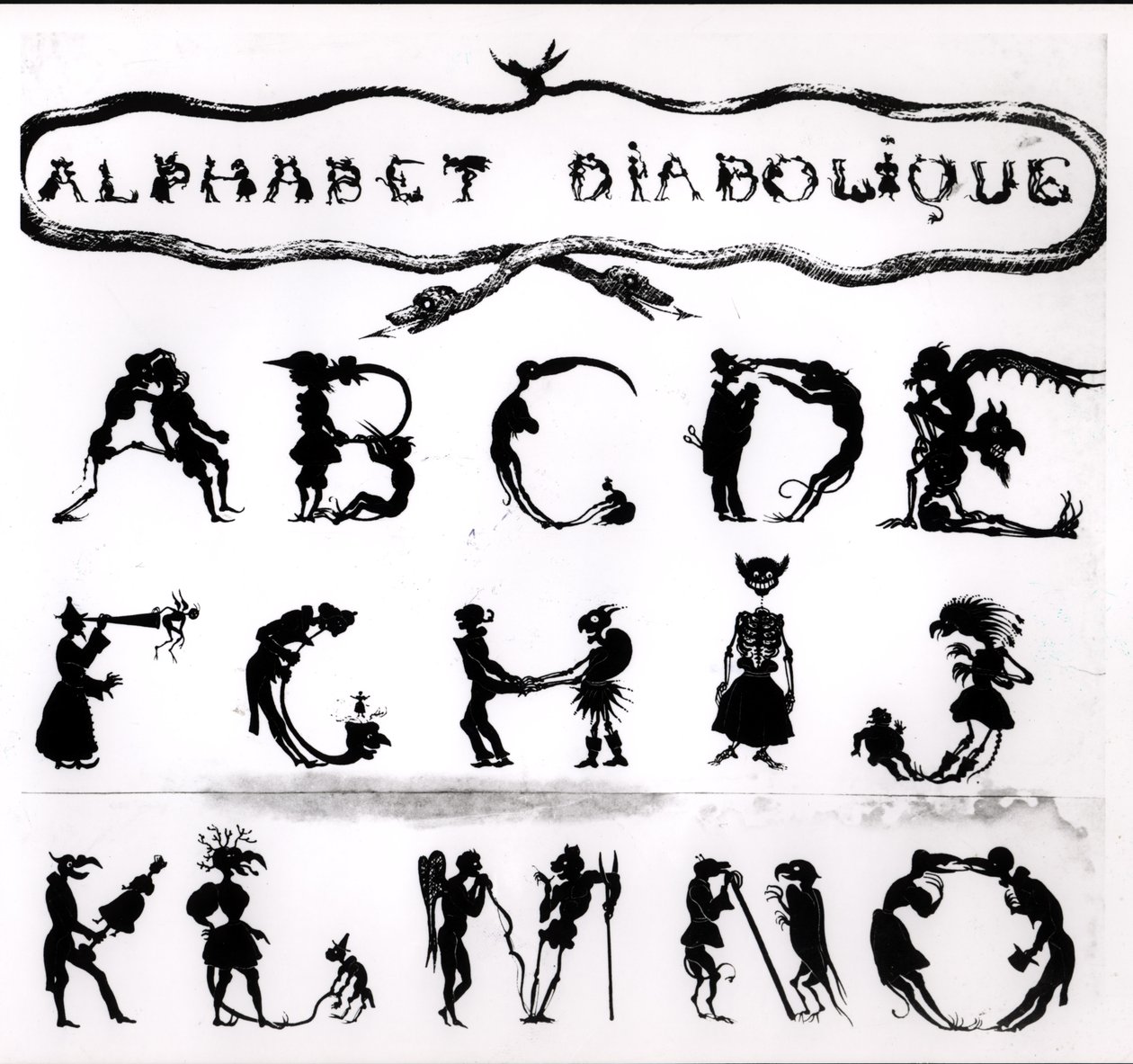 Diabelski alfabet, grawerowany przez Delannois, 1825 (szczegóły, patrz także 184307, 184309 do 184312) autorstwa Delaporte