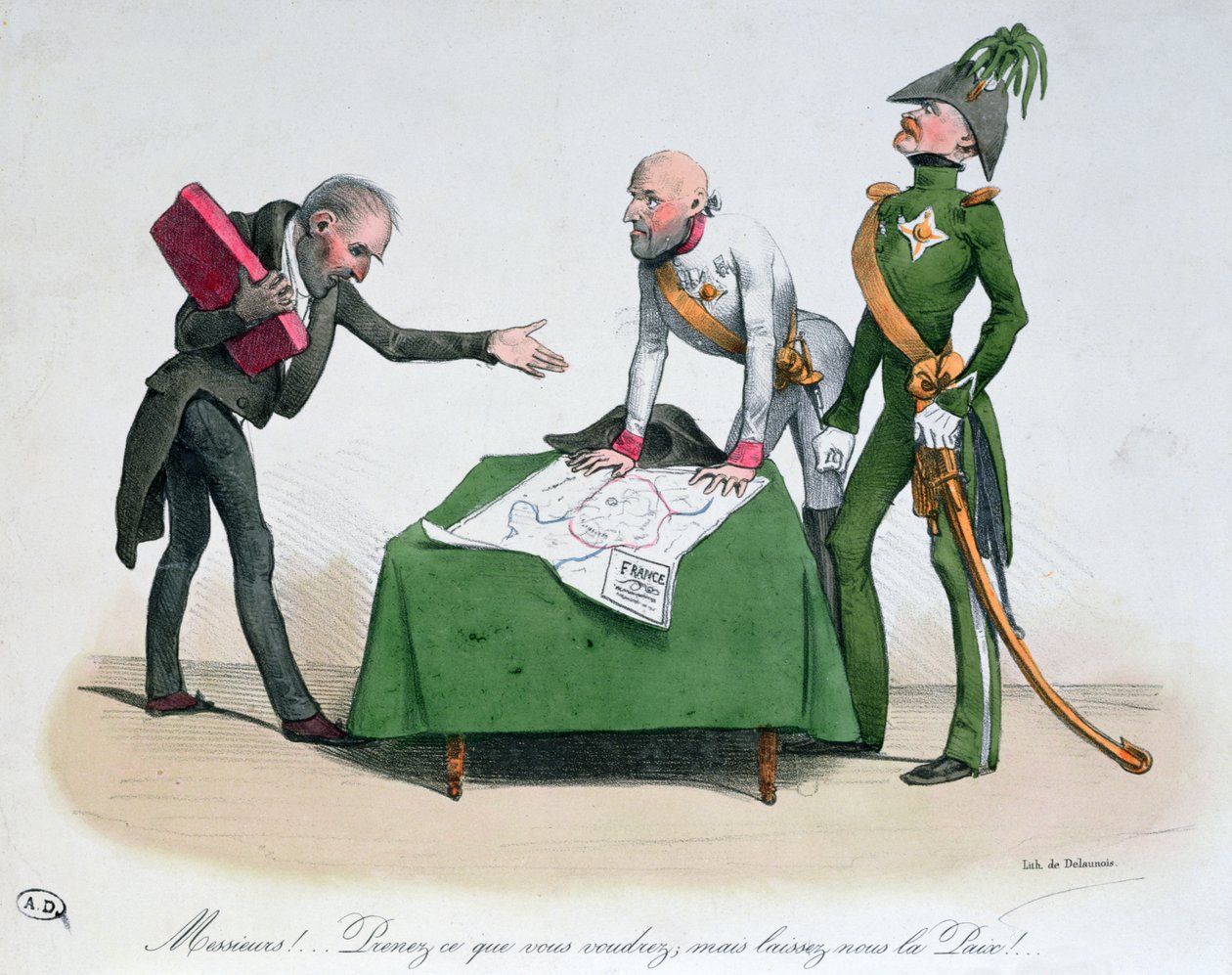Karykatura Kongresu Wiedeńskiego 1814-15 autorstwa Delaunois