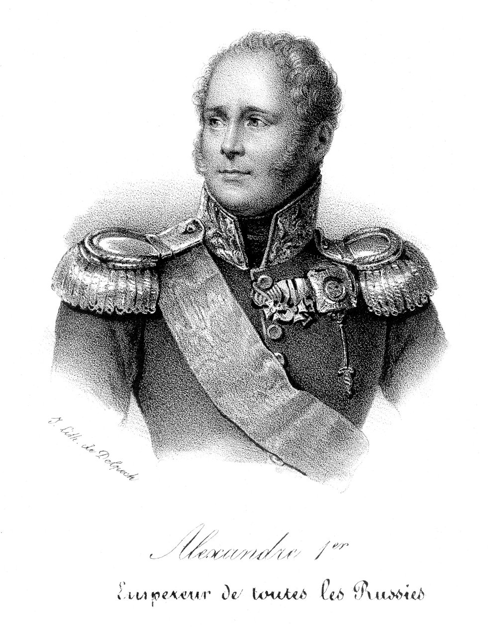 Aleksander I 1777-1825, car Rosji od 1801 r. w mundurze wojskowym, ok. 1830 r. autorstwa Delpech