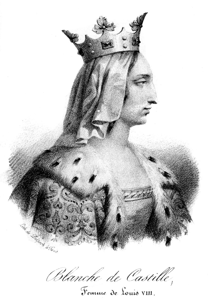 Blanche z Kastylii, żona Ludwika VIII Francji, XIX wiek. autorstwa Delpech