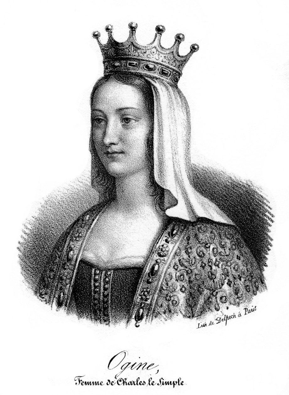 Edgifu z Wessex, małżonka Karola III Prostego Francji, XIX w. autorstwa Delpech