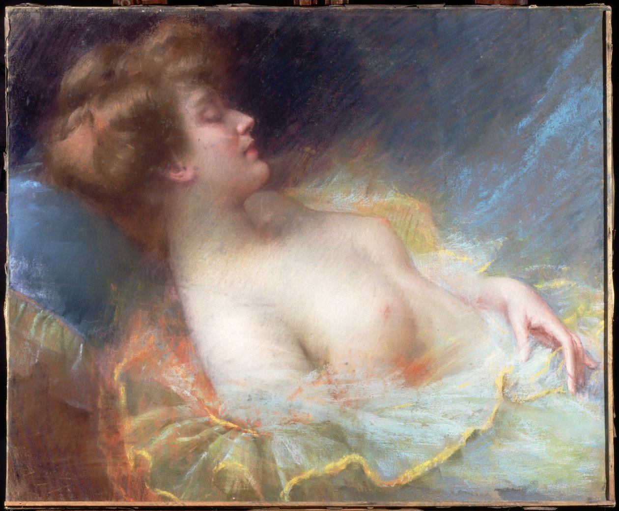 Młoda kobieta śpiąca (pastel) autorstwa Delphin Enjolras