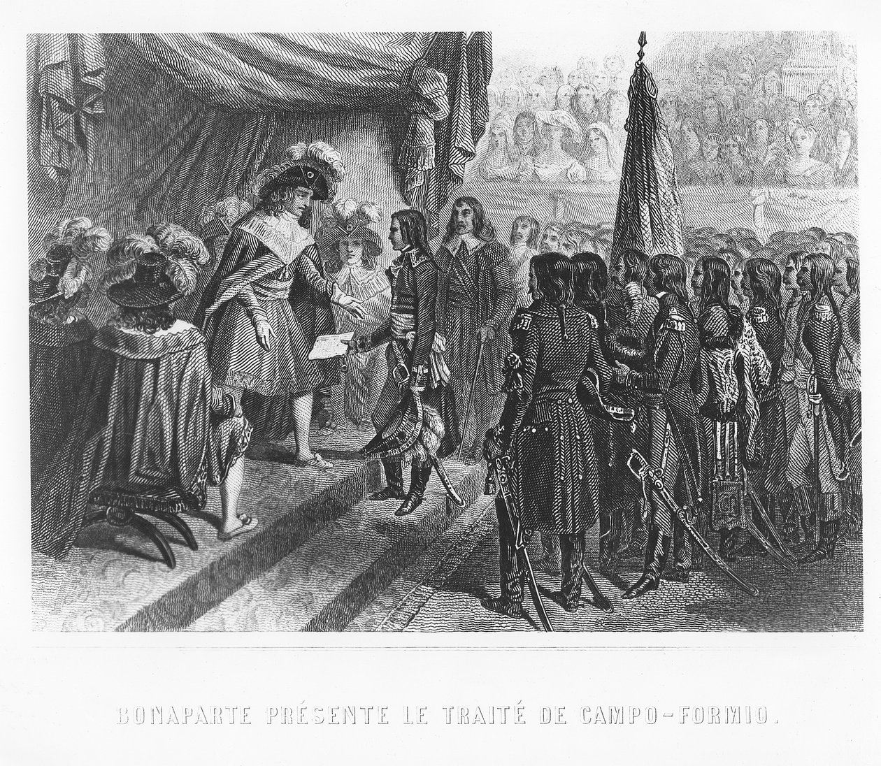 Napoleon Bonaparte przedstawia traktat Campo Formio autorstwa Denis Auguste Marie Raffet