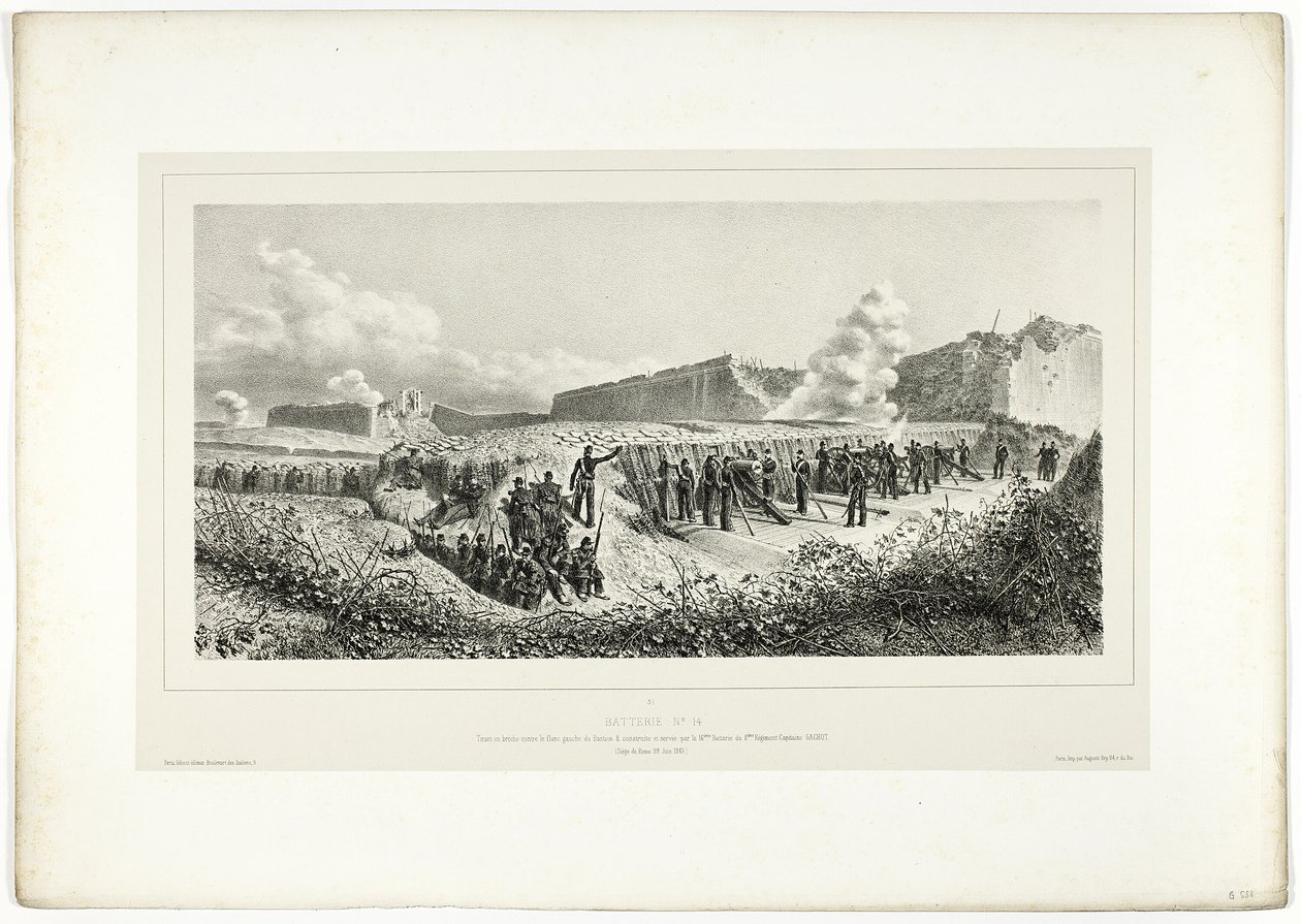 Bateria nr 14, z Souvenirs of Italy: Rome Expedition autorstwa Denis Auguste Marie Raffet