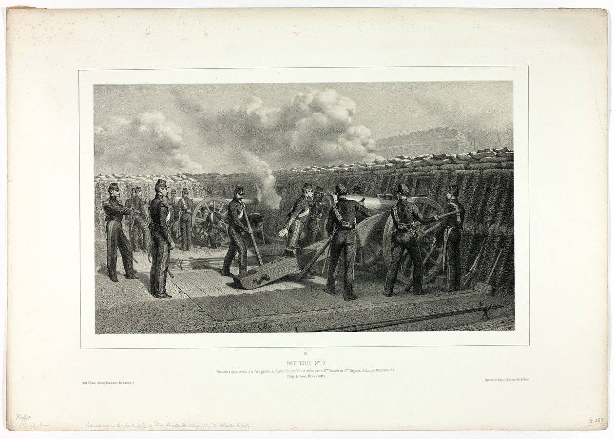 Bateria nr 9, z Souvenirs of Italy: Rome Expedition autorstwa Denis Auguste Marie Raffet