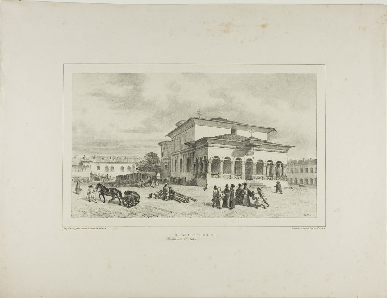 Cerkiew św. Jerzego, Bukareszt, Wołoszczyzna, 13 lipca 1837 r. autorstwa Denis Auguste Marie Raffet