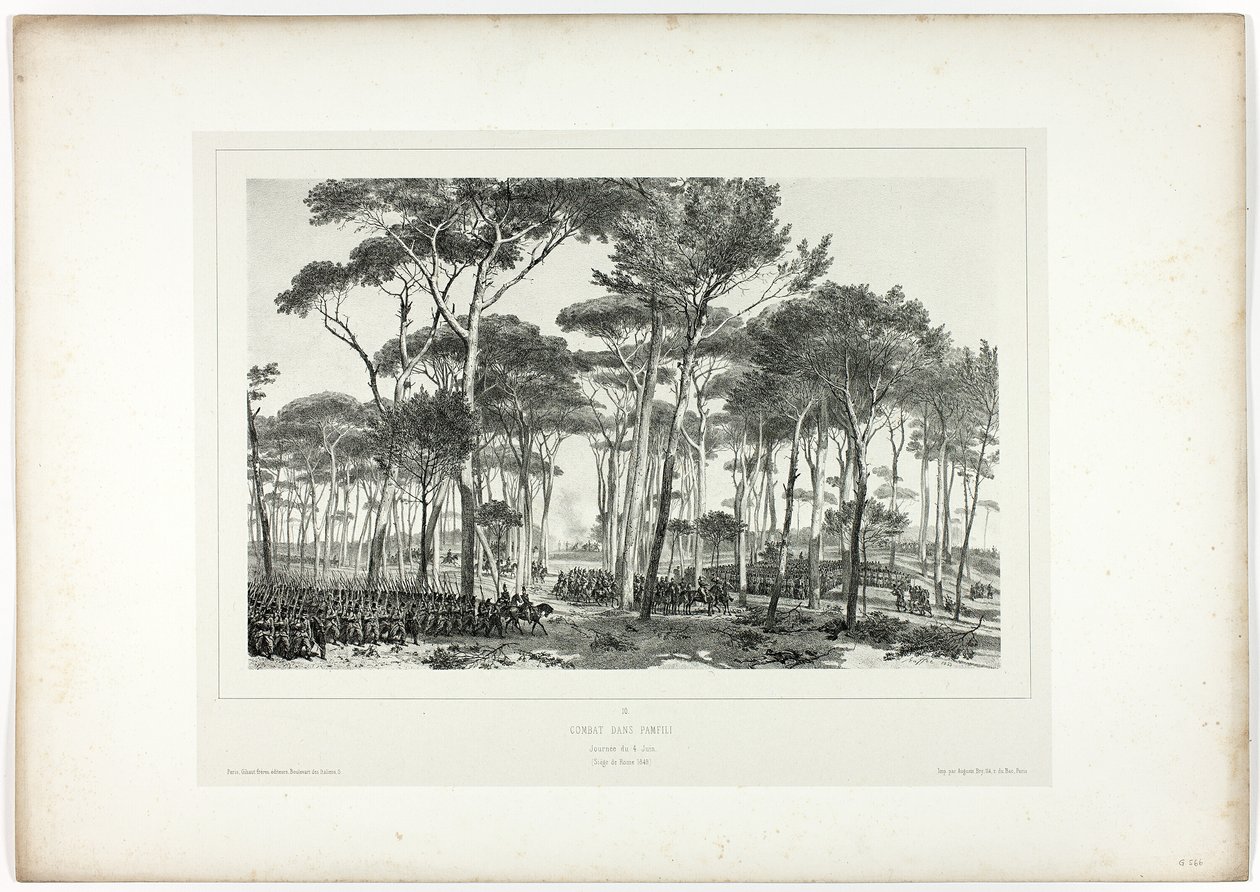 Walka w Pamfili, z Souvenirs of Italy: Rome Expedition autorstwa Denis Auguste Marie Raffet
