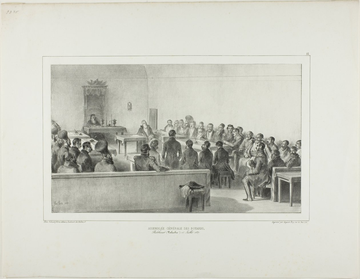 Walne Zgromadzenie Boyardów, Bukareszt, Wołoszczyzna, 15 lipca 1837 r. autorstwa Denis Auguste Marie Raffet