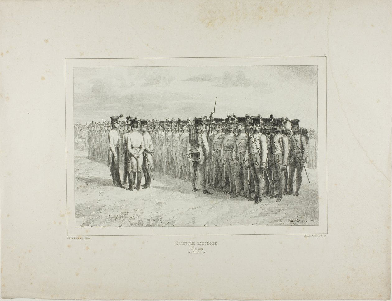 Piechota węgierska, Presbourg, 2 lipca 1837 r. autorstwa Denis Auguste Marie Raffet
