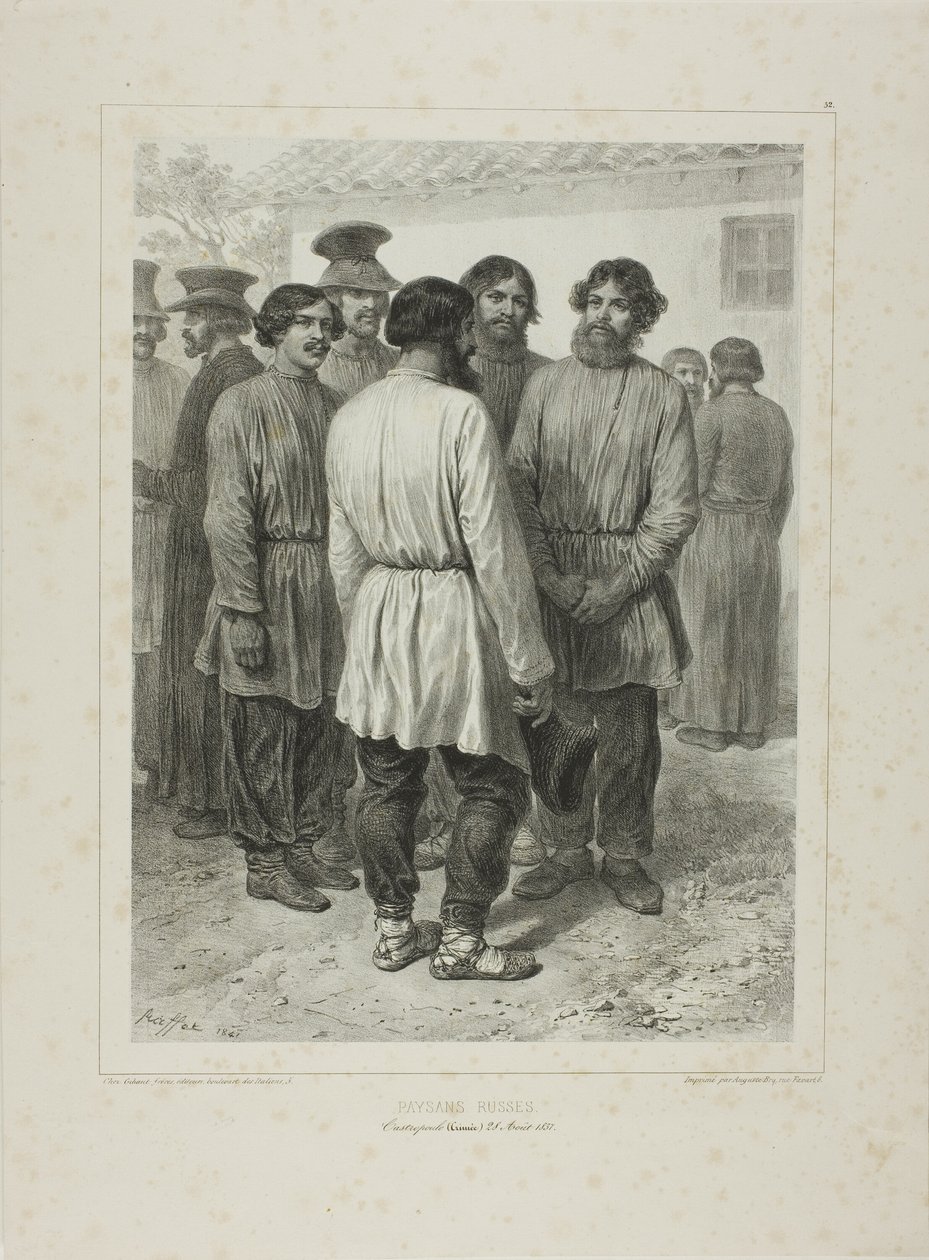 Rosyjscy chłopi autorstwa Denis Auguste Marie Raffet