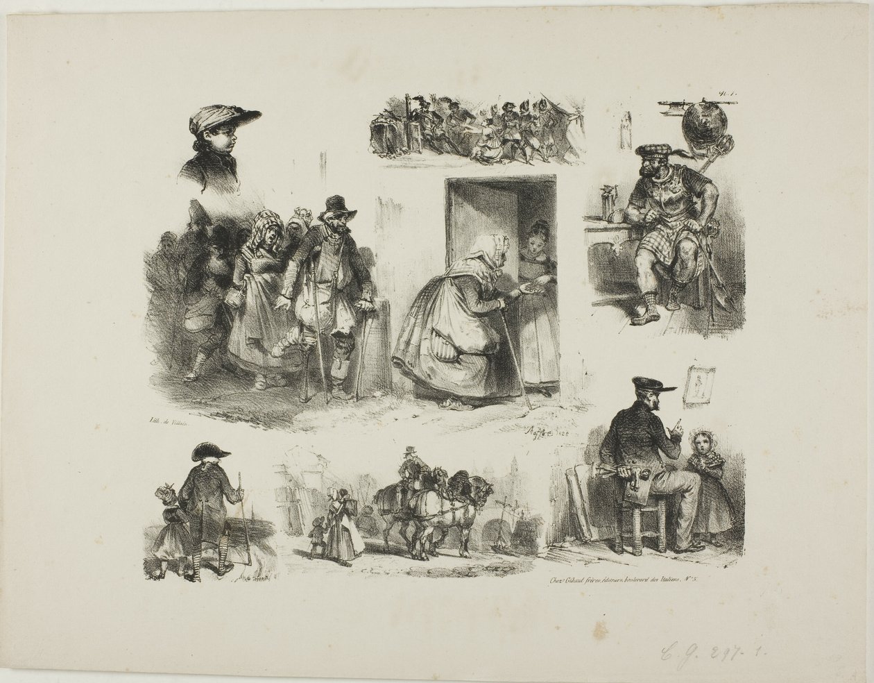 Arkusz szkiców autorstwa Denis Auguste Marie Raffet
