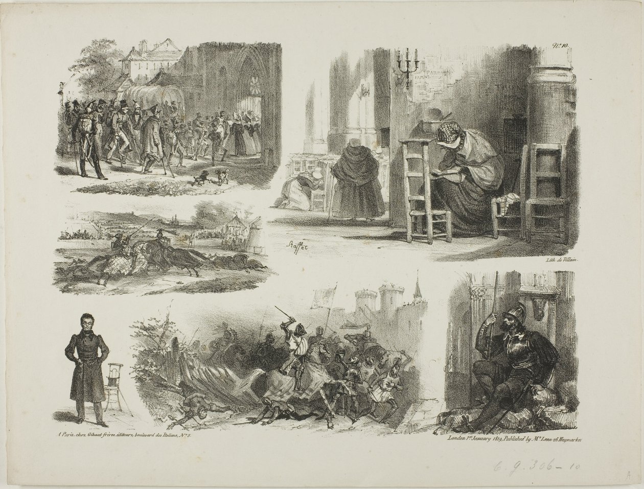 Arkusz szkiców autorstwa Denis Auguste Marie Raffet