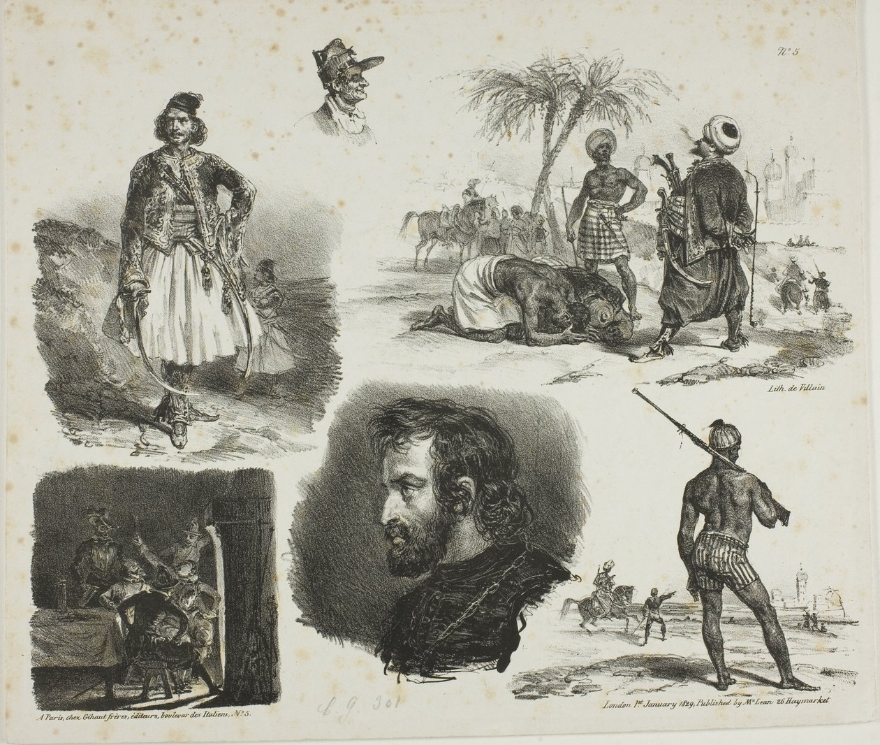 Arkusz szkiców autorstwa Denis Auguste Marie Raffet