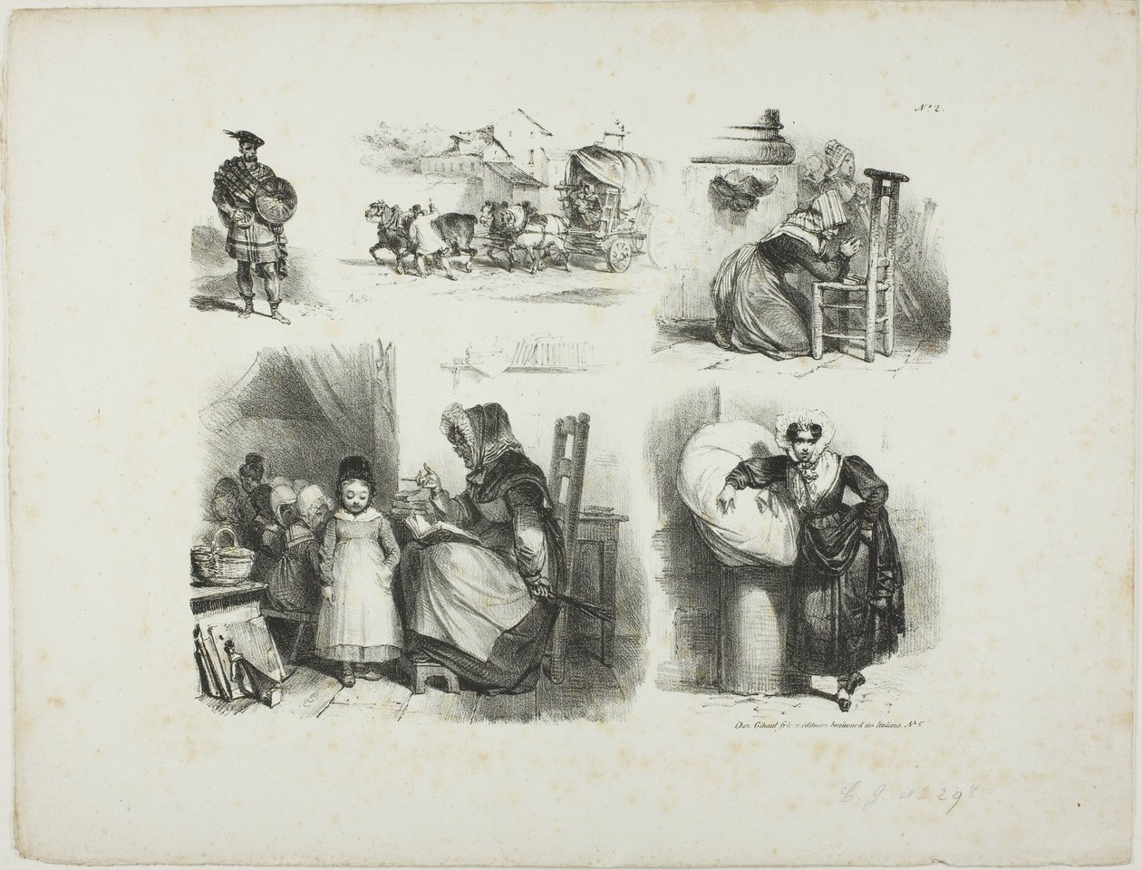 Arkusz szkiców autorstwa Denis Auguste Marie Raffet