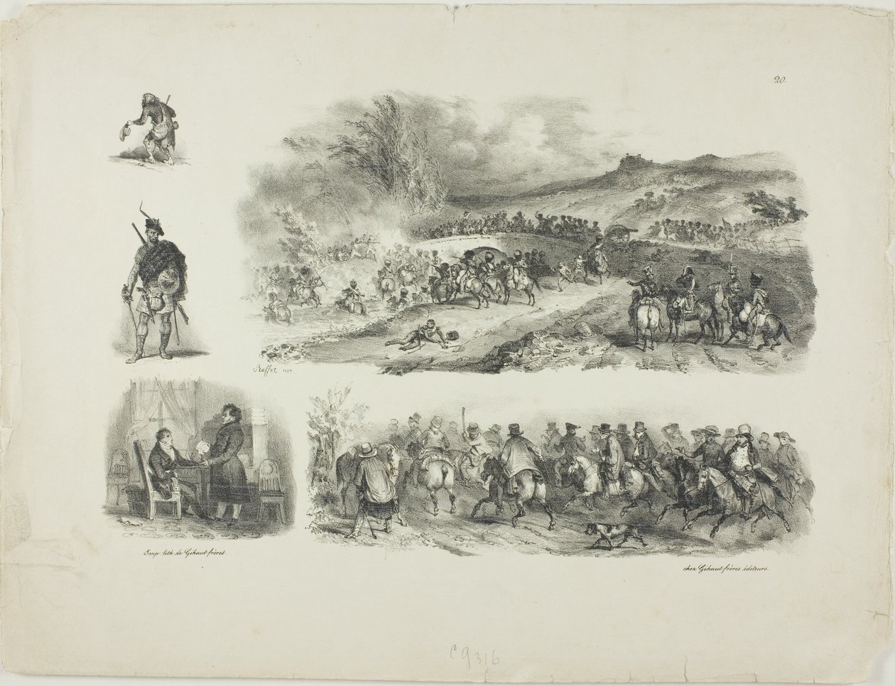 Arkusz szkiców autorstwa Denis Auguste Marie Raffet