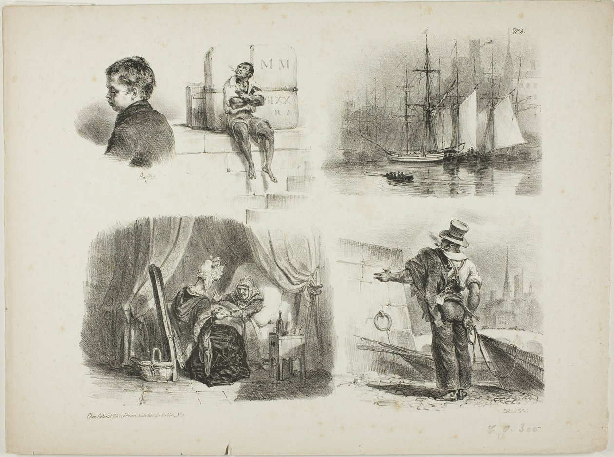 Arkusz szkiców autorstwa Denis Auguste Marie Raffet