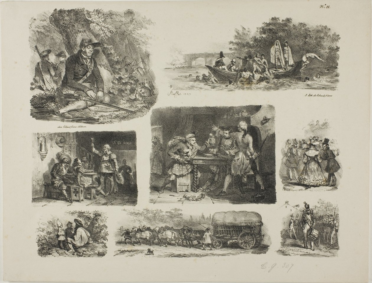Arkusz szkiców autorstwa Denis Auguste Marie Raffet