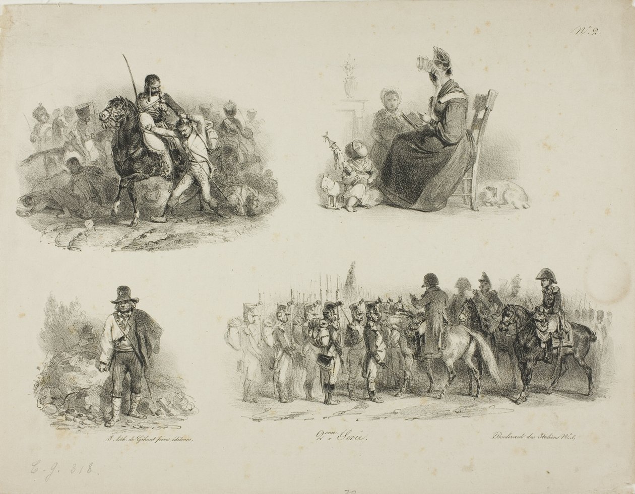 Arkusz szkiców autorstwa Denis Auguste Marie Raffet