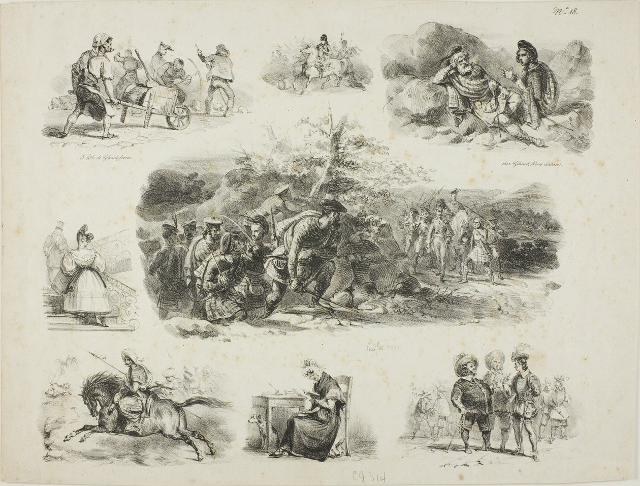 Arkusz szkiców autorstwa Denis Auguste Marie Raffet
