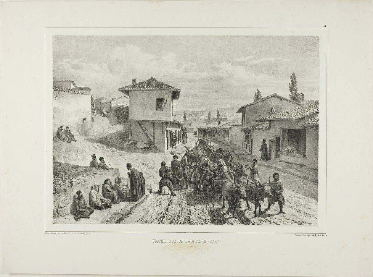 Główna ulica Baghtcheh-Saraï, Krym, 19 sierpnia 1837 r. autorstwa Denis Auguste Marie Raffet