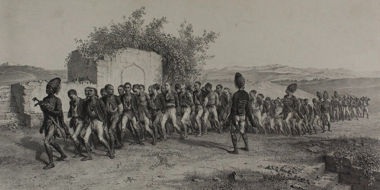 Rekruci tureccy pod Smyrną, 10 listopada 1837 r. autorstwa Denis Auguste Marie Raffet
