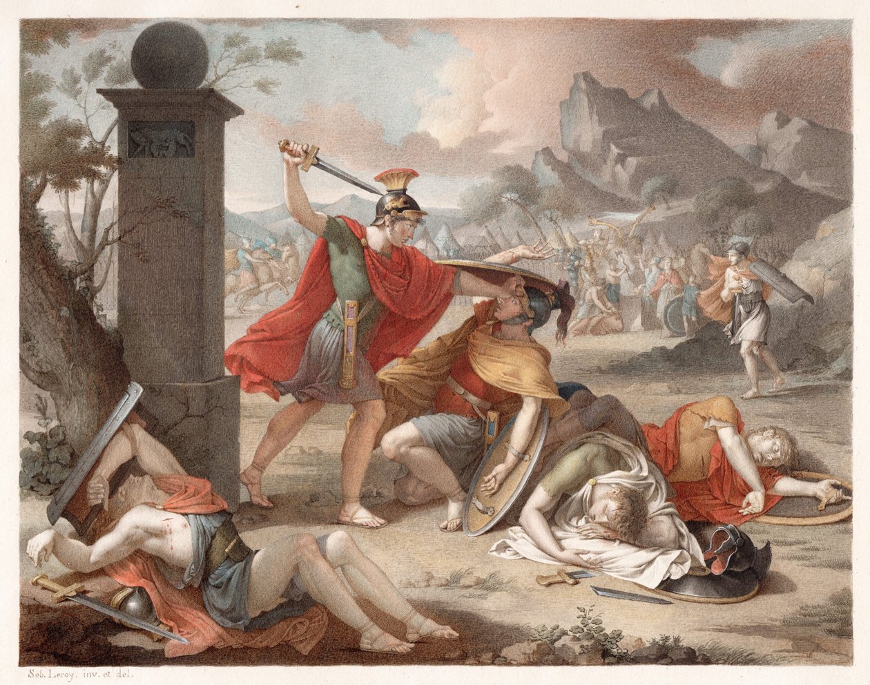Denis-Sébastien Leroy - Bitwa pod Horatii i Curatii - 1798 r. autorstwa Denis Sebastien Leroy