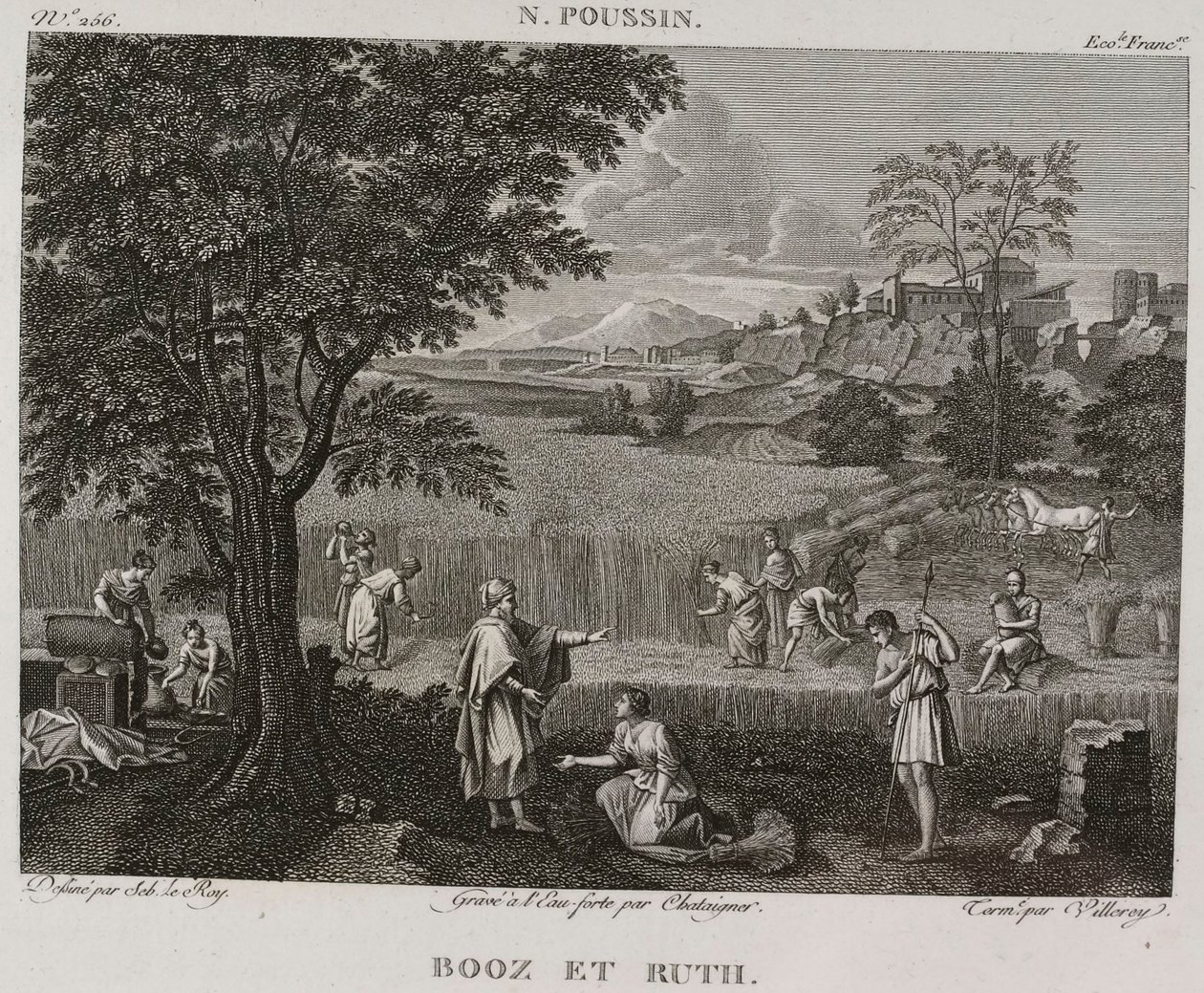 Denis-Sébastien Leroy, Antoine-Claude-François Villerey i Chataigner - Booz i Ruth, według Nicolasa Poussina - 1802-1815 autorstwa Denis Sebastien Leroy