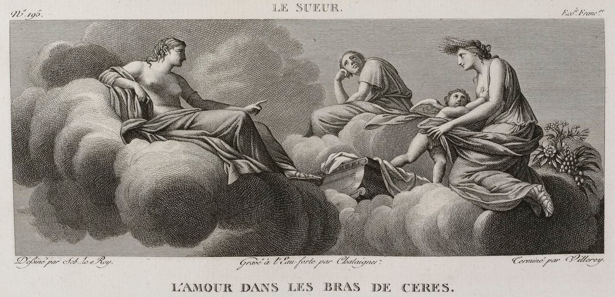 Denis-Sébastien Leroy, Antoine-Claude-François Villerey et Chataigner - Miłość w ramionach Ceres, według Eustache Le Sueur - 1802-1815 autorstwa Denis Sebastien Leroy