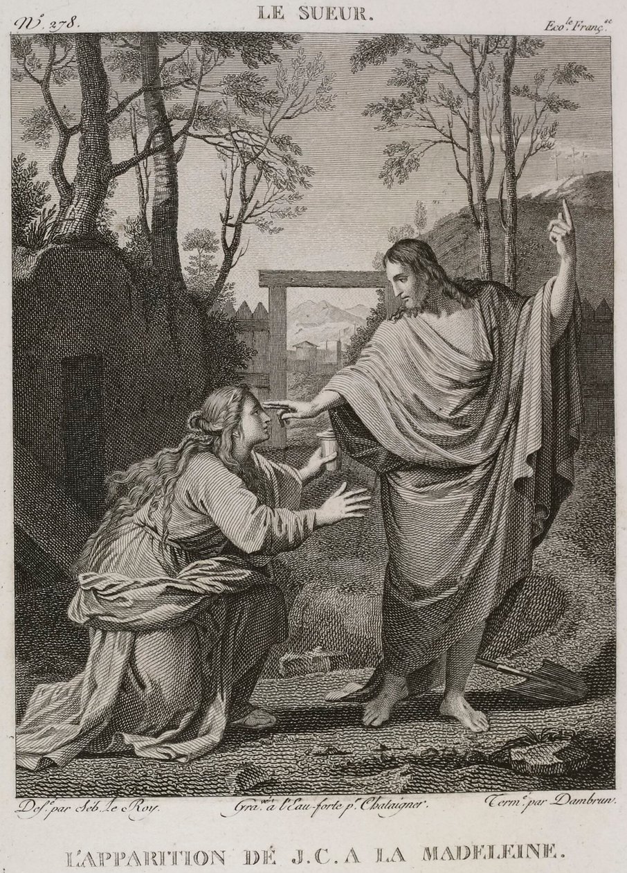 Denis-Sébastien Leroy, Chataigner i Dambrun - Objawienie się Jezusa Chrystusa Madeleine, według Eustache Le Sueur - 1802-1815 autorstwa Denis Sebastien Leroy