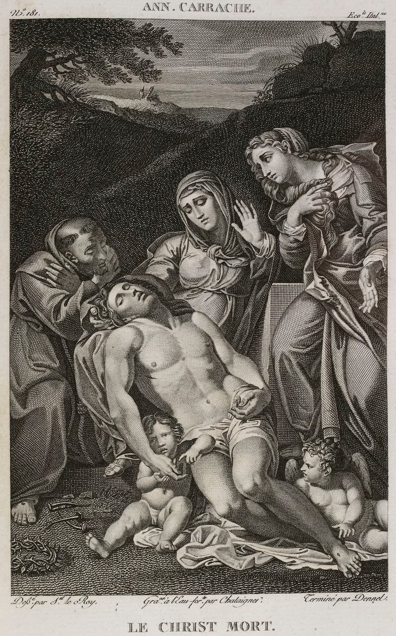 Denis-Sébastien Leroy, Chataigner i Dennel - Martwy Chrystus według Annibale Carracciego - 1802-1815 autorstwa Denis Sebastien Leroy