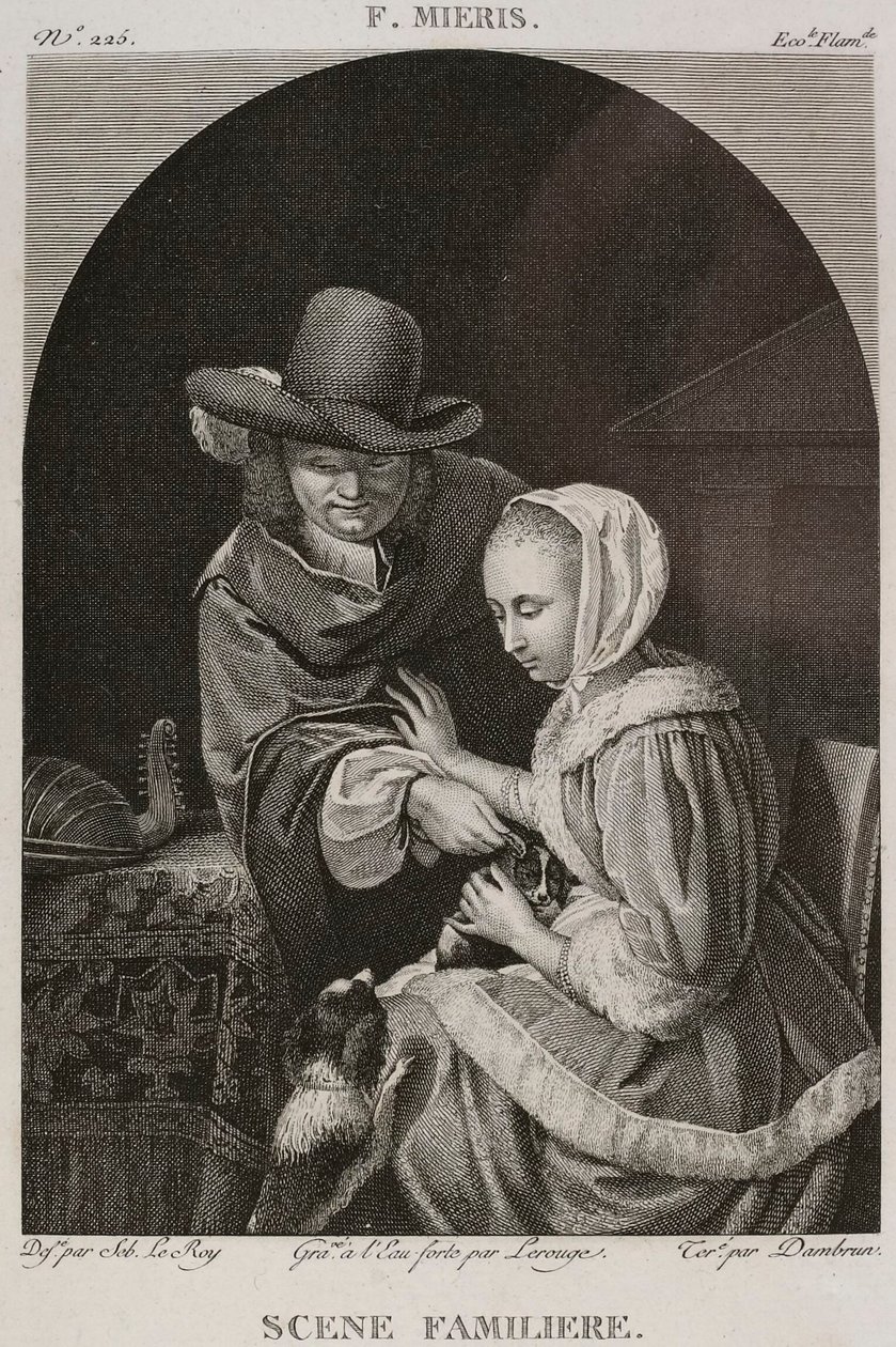 Denis-Sébastien Leroy, Lerouge i Dambrun - Scena rodzinna, według Fransa van Mierisa Starszego - 1802-1815 autorstwa Denis Sebastien Leroy