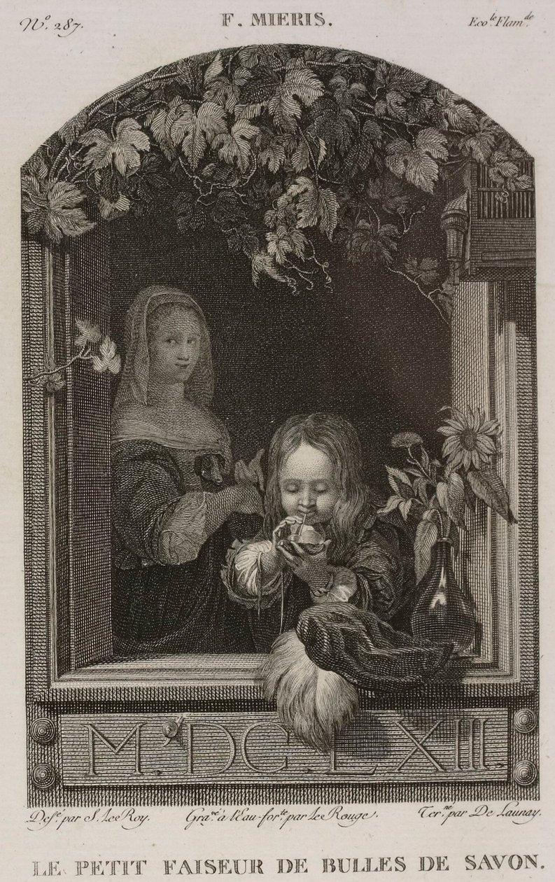 Denis-Sébastien Leroy, Lerouge i De Launay - Mały wytwórca baniek mydlanych, według Fransa van Mierisa Starszego - 1802-1815 autorstwa Denis Sebastien Leroy