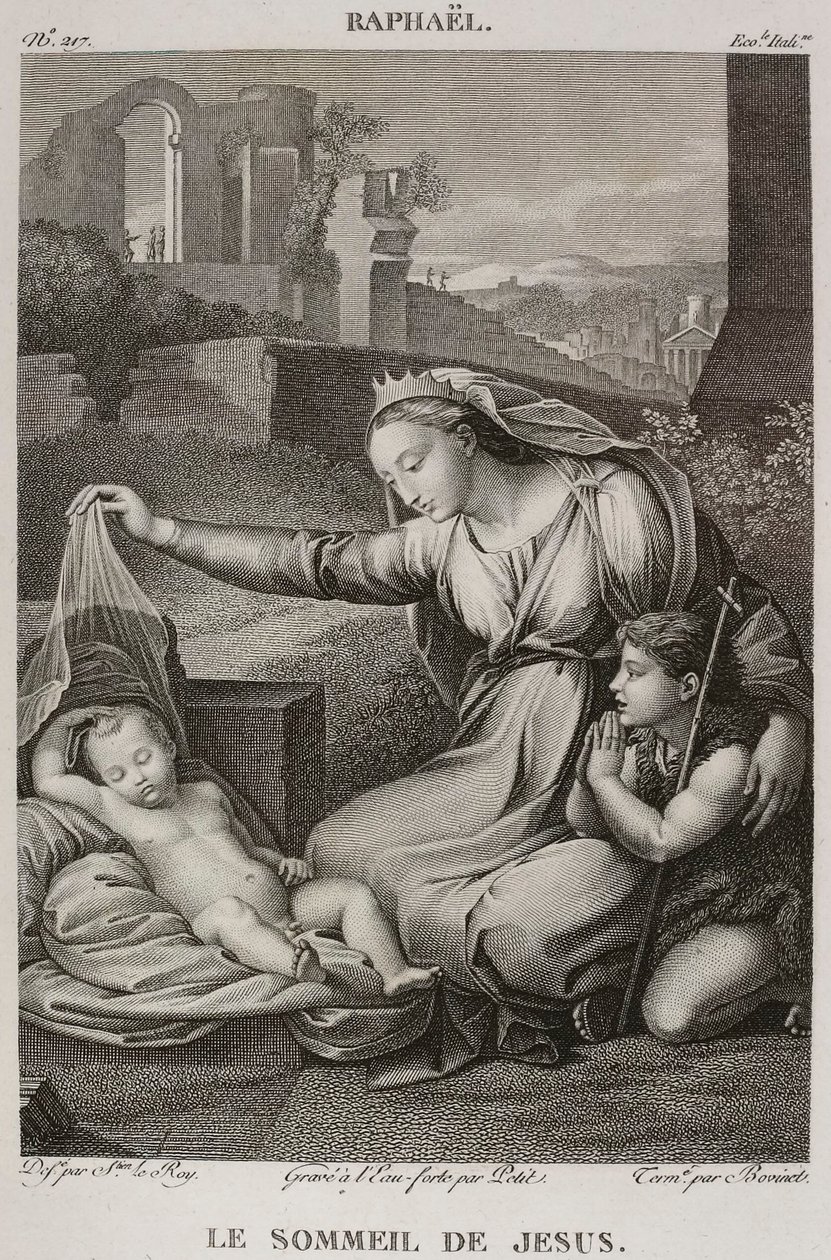 Denis-Sébastien Leroy, Petit i Bovinet - Śpiący Jezus, według Rafaela - 1802-1815 autorstwa Denis Sebastien Leroy