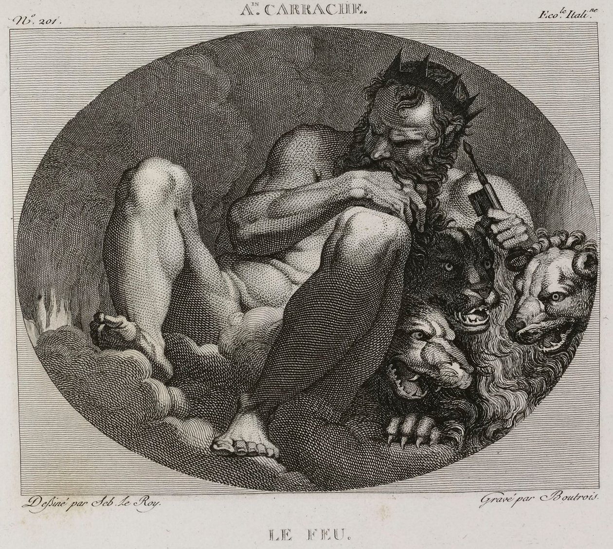 Denis-Sébastien Leroy et Boutrois - Ogień, według Annibale Carrache - 1802-1815 autorstwa Denis Sebastien Leroy
