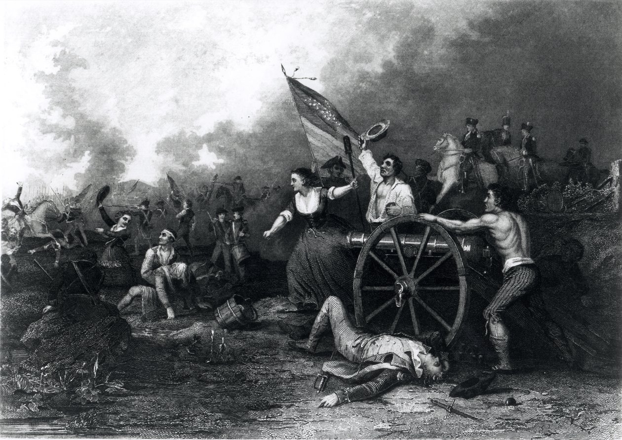 Moll Pitcher w bitwie pod Monmouth, 28 czerwca 1778, grawer J. Rogers (zdjęcie z Bundu) autorstwa Dennis Malone Carter