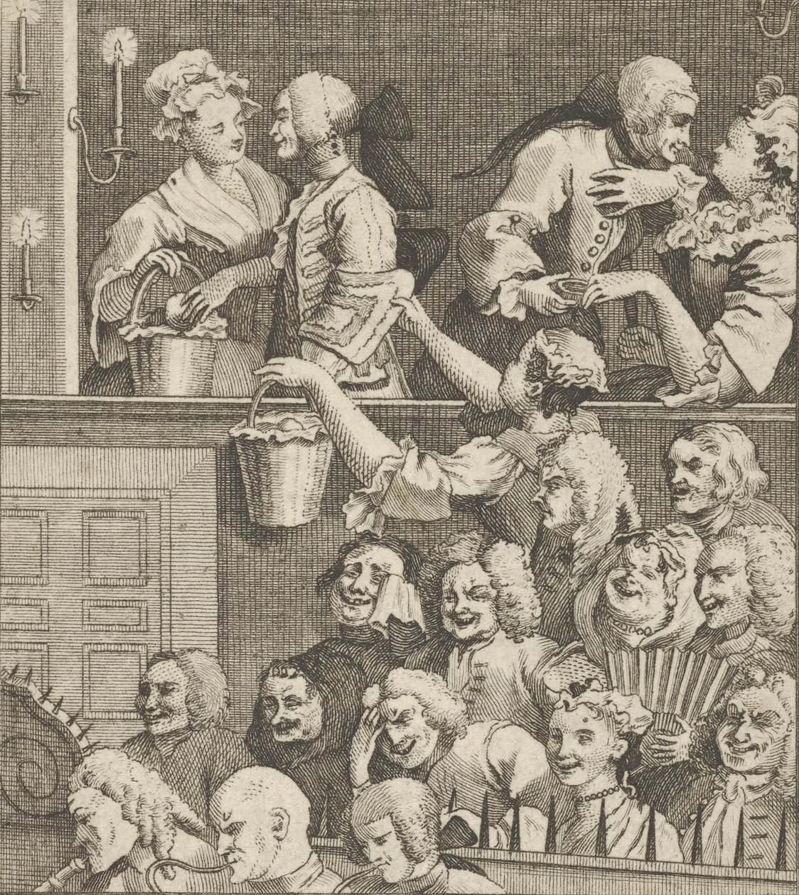 Roześmiana publiczność, ca. 1800. autorstwa Dent