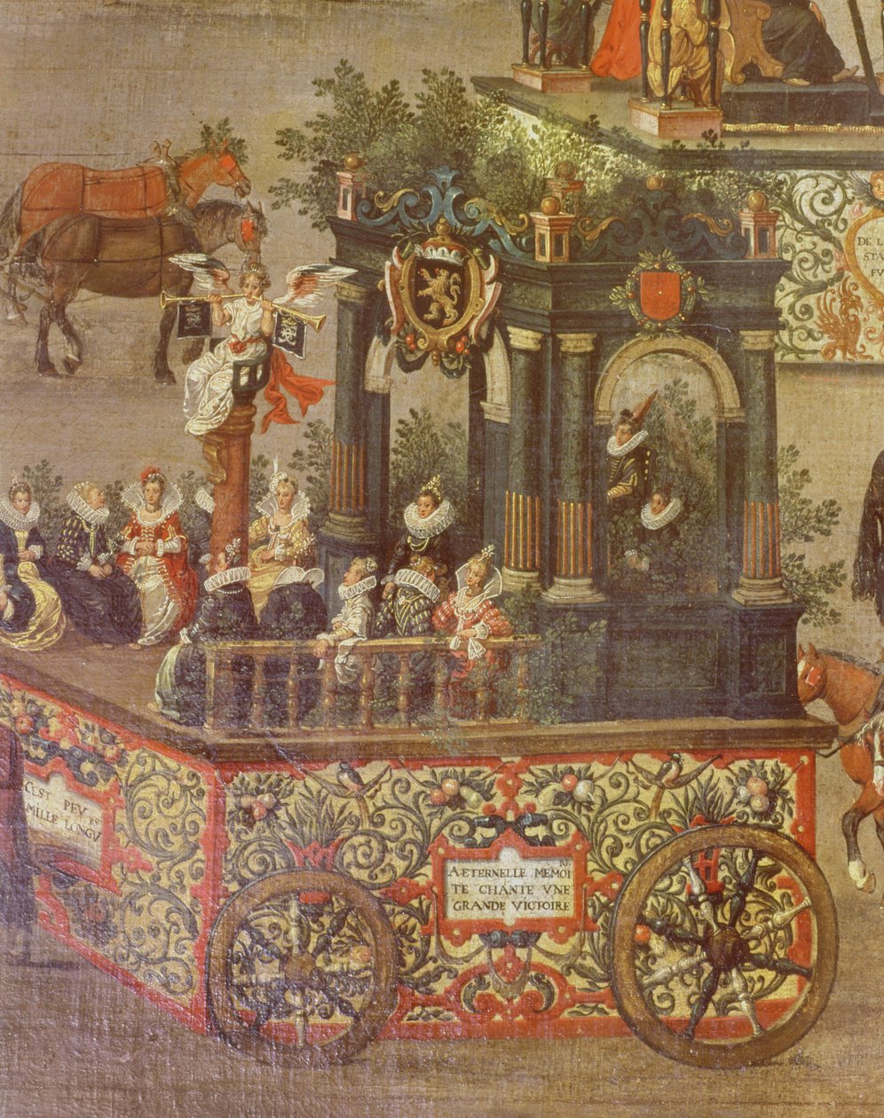 Triumf Arcyksiężnej Izabeli w Ommeganck w Brukseli w dniu 31 maja 1615 r., detal Wagon Sądu Izabeli, 1615 (detal z 75629) autorstwa Denys van Alsloot